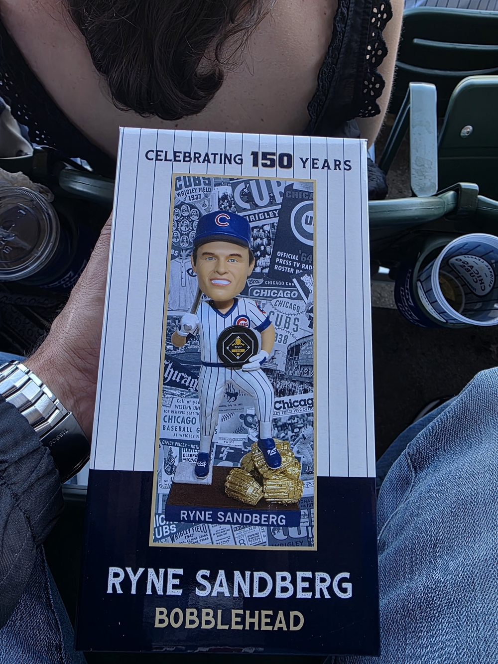Ryne Sandberg Chicago Cubs 150 Years Bobblehead - White & Blue